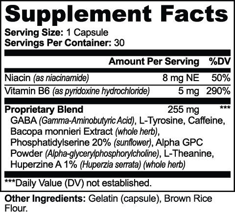 Facts panel for Cognitive Support Capsules