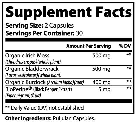 Supplement Facts - Sea Moss