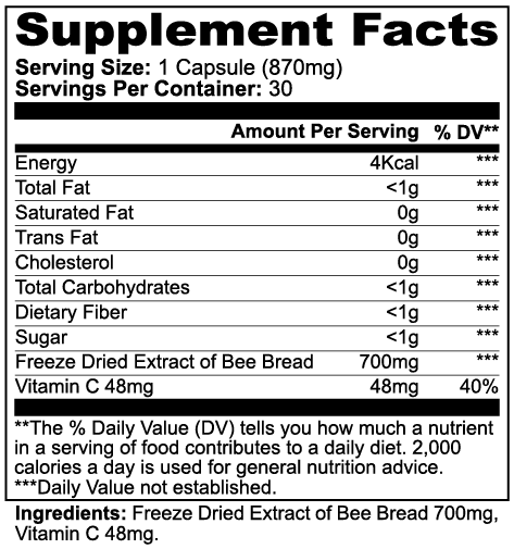 Supplement Facts - Bee Pearl