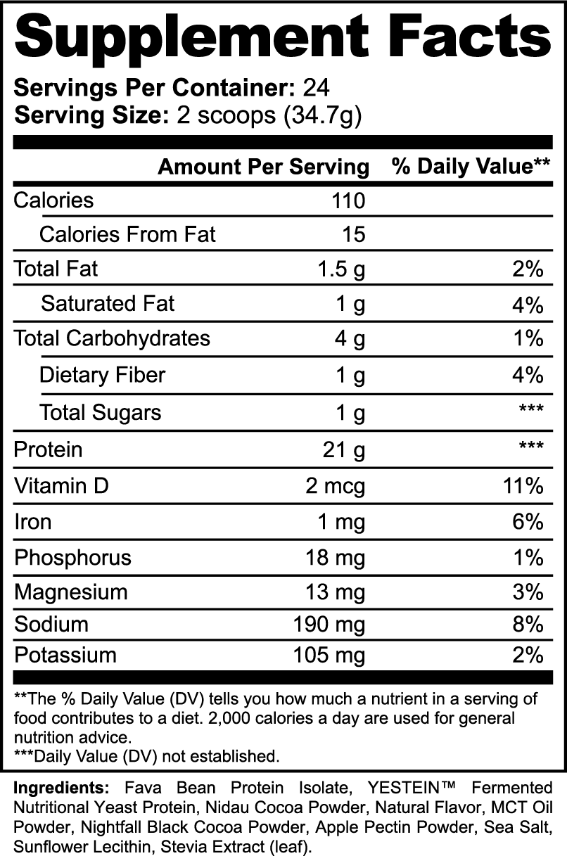 Supplement Facts - Plant Protein (Chocolate)