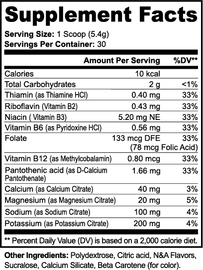 Supplement Facts - Hydration Powder (Lemonade)