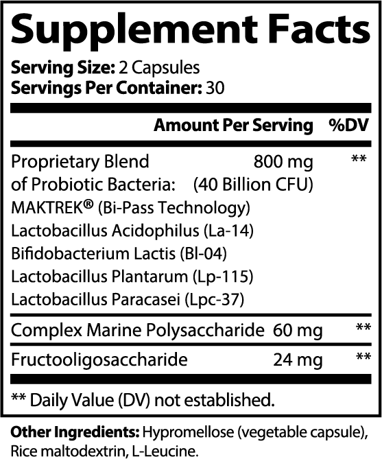 Supplement Facts - ORIM #02 - Prebiotiques & Probiotiques 50B CFU