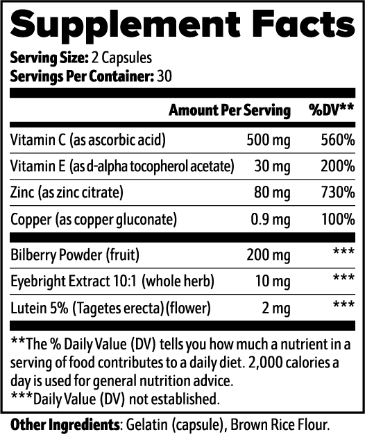 Supplement Facts - Vision Support