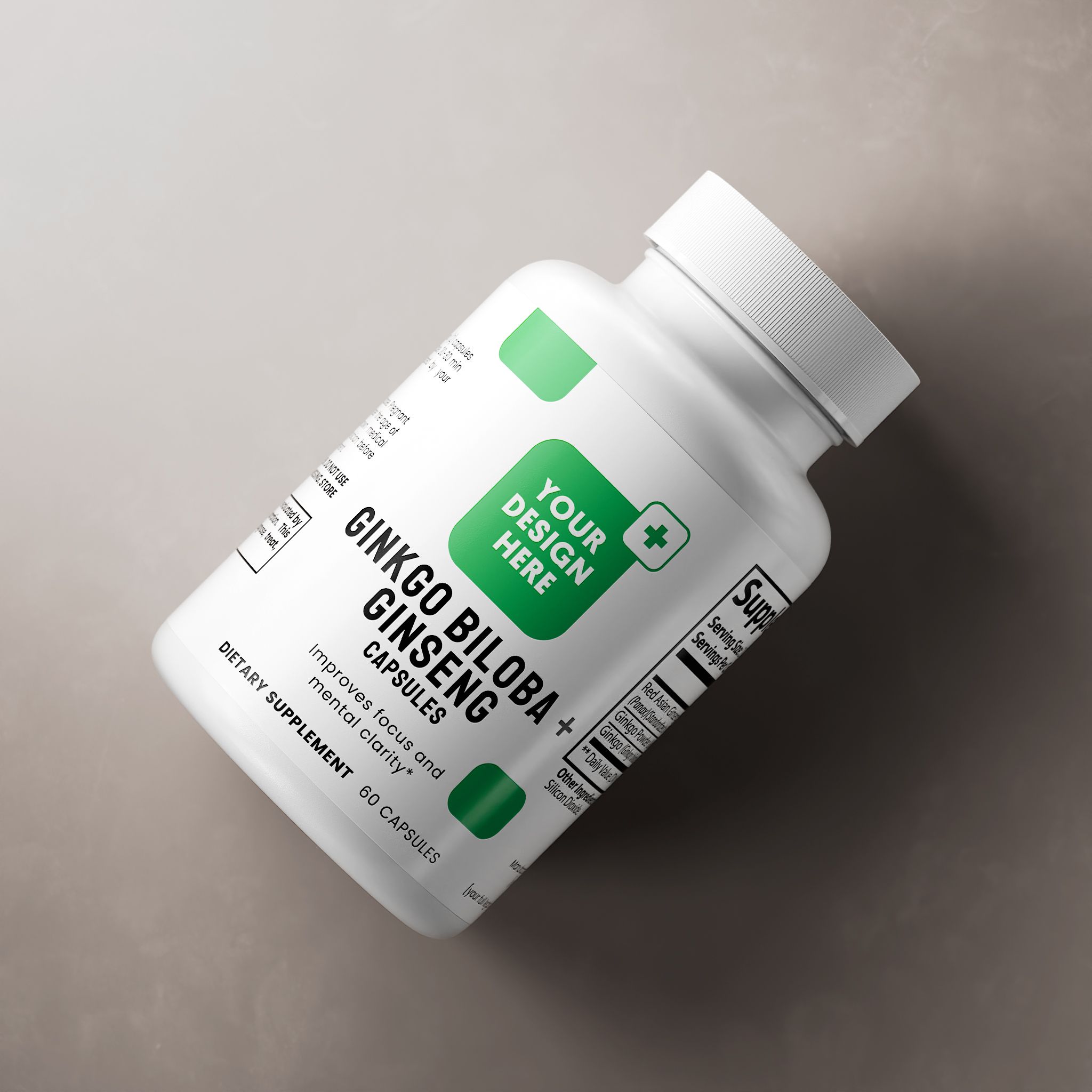 Ginkgo Biloba + Ginseng, capsule format