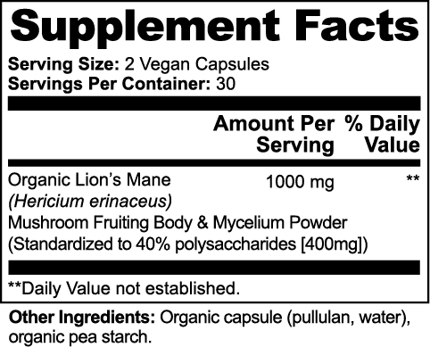 Supplement Facts - ORIM #03 - Crinière de Lion + B6