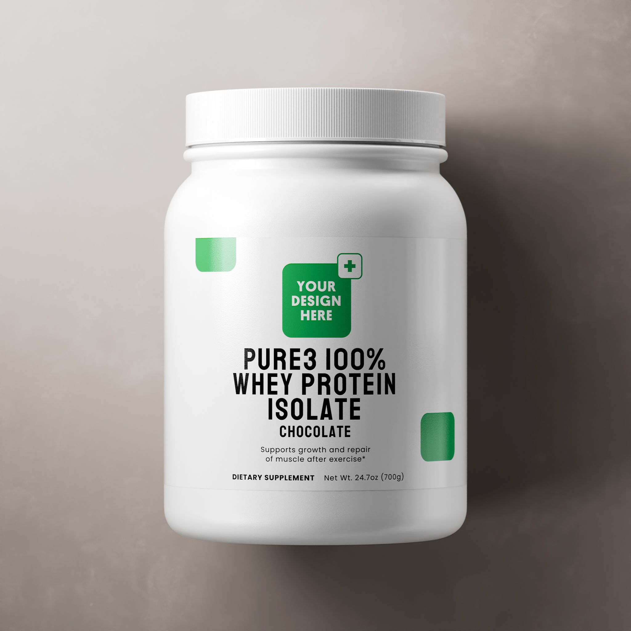 Pure3 Whey Isolate (Chocolate), powder format