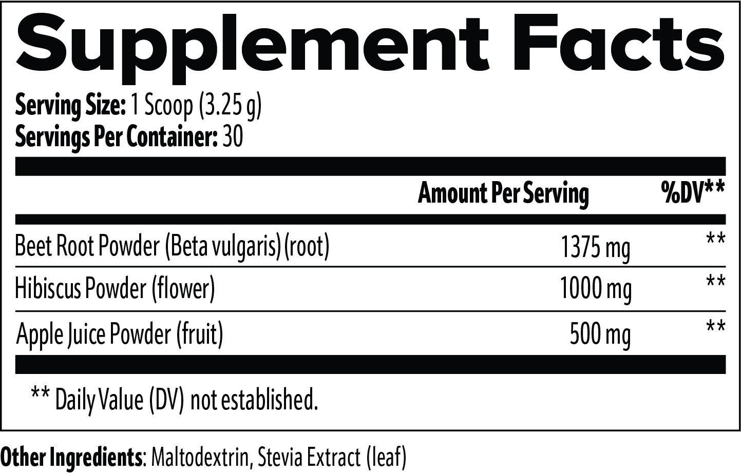 Supplement Facts - Beetroot Powder