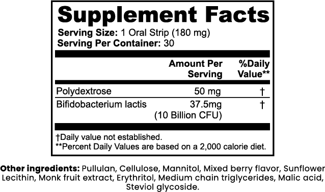 Supplement Facts - Probiotic + Metabolism Strips