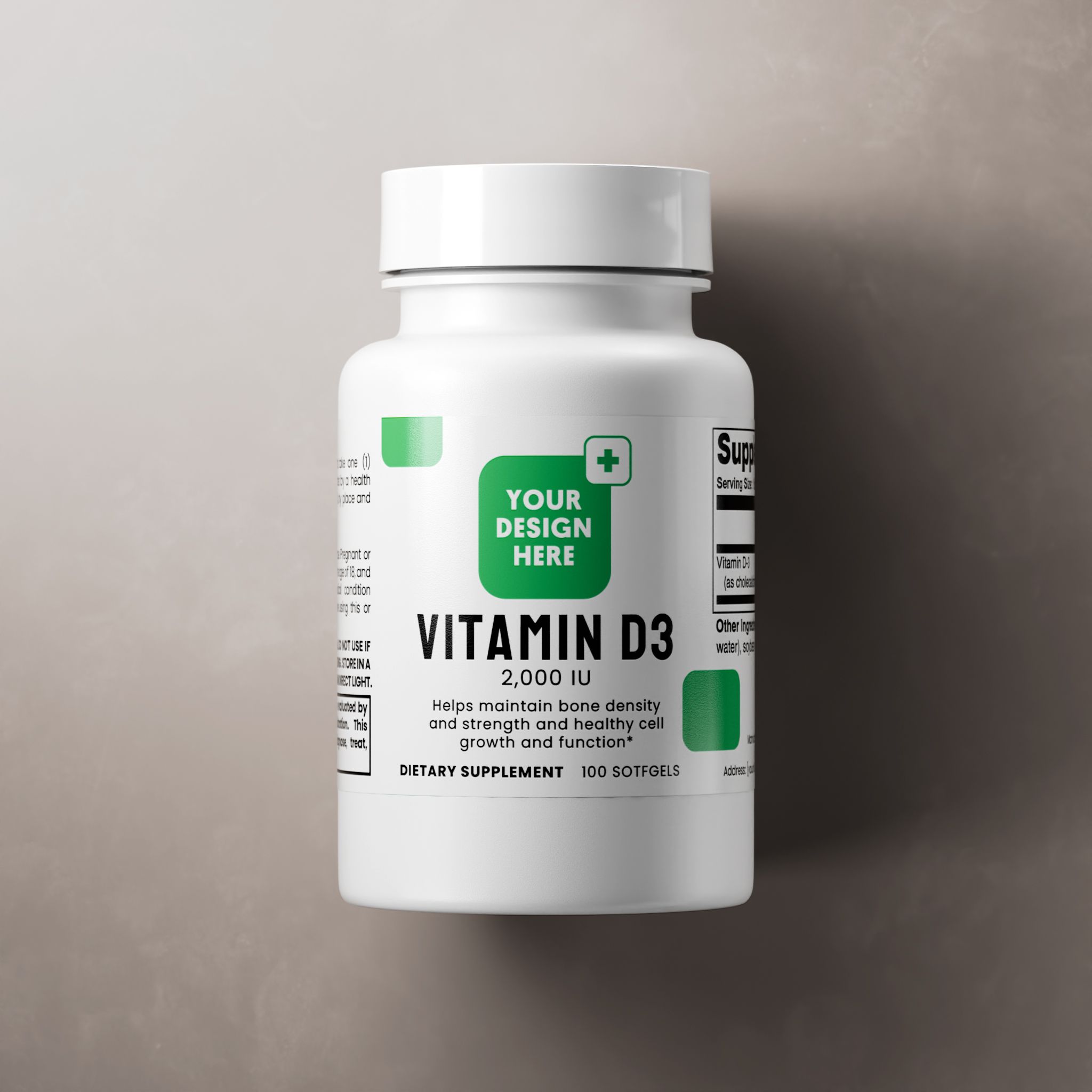 Vitamin D3 2000 IU, softgel format