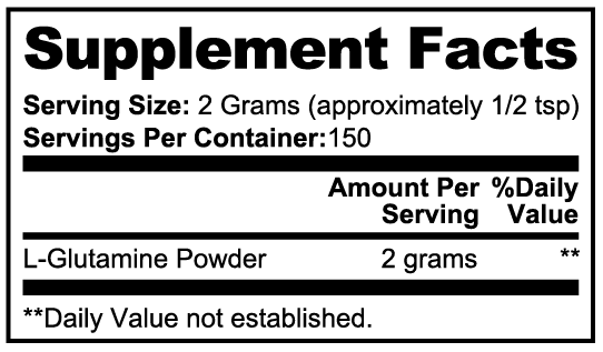 Supplement Facts - L-Glutamine Powder