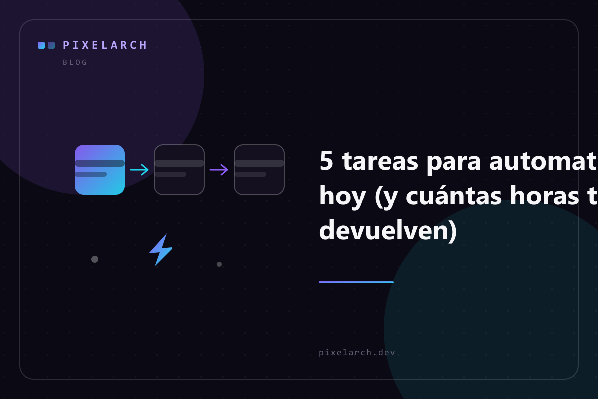 5 tareas para automatizar hoy (y cuántas horas te devuelven)