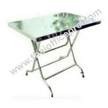 โต๊ะพับสแตนเลสหน้าเงา