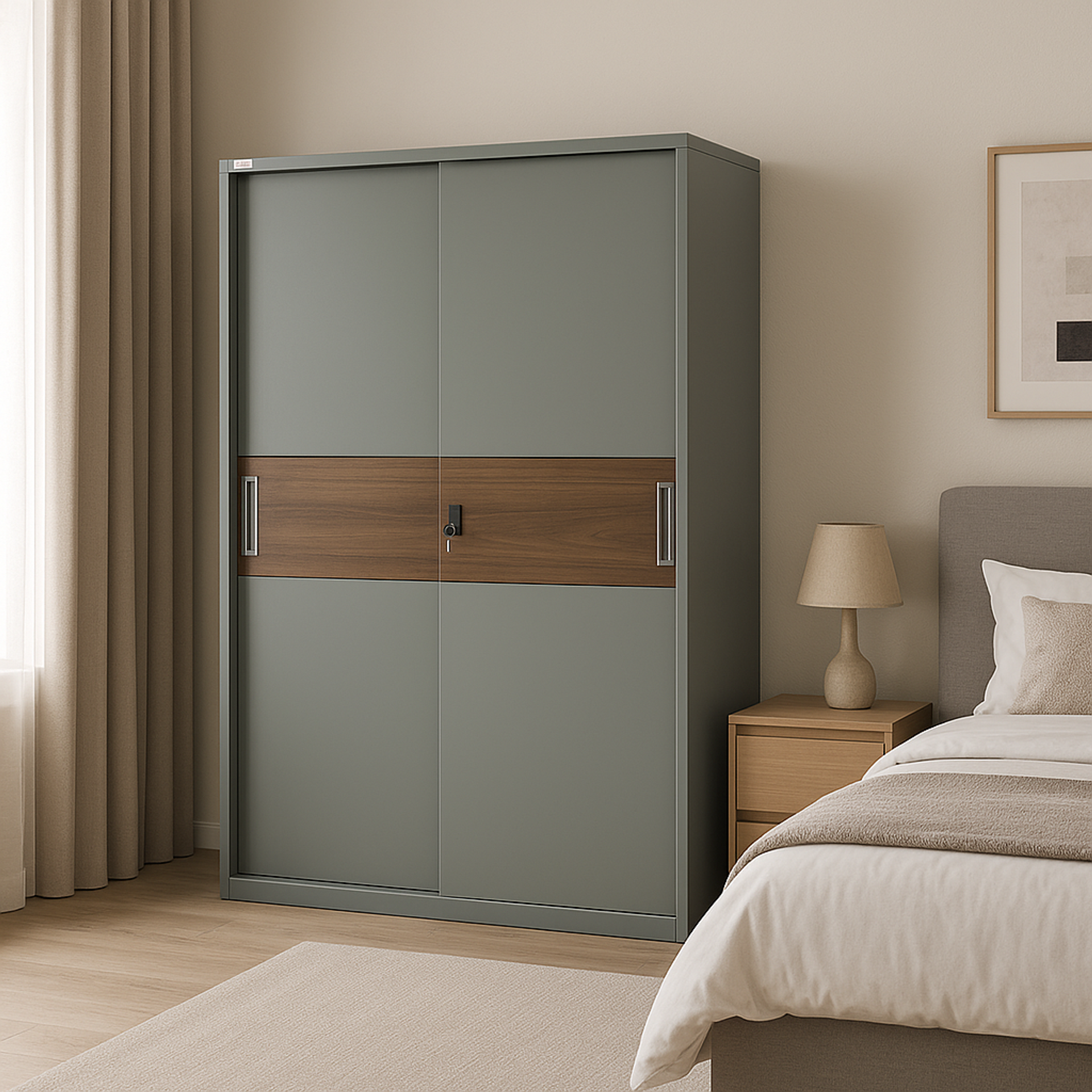 ตู้เสื้อผ้าบานเลื่อน รุ่น แกรไฟต์