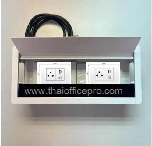 กล่องปลั๊กไฟหน้าโต๊ะ Cable box 30 ซม