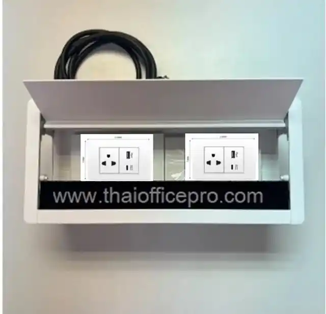 กล่องปลั๊กไฟหน้าโต๊ะ Cable box 30 ซม