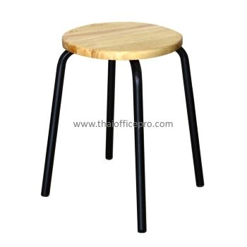 เก้าอี้ไม้ยางพารา กลม Round