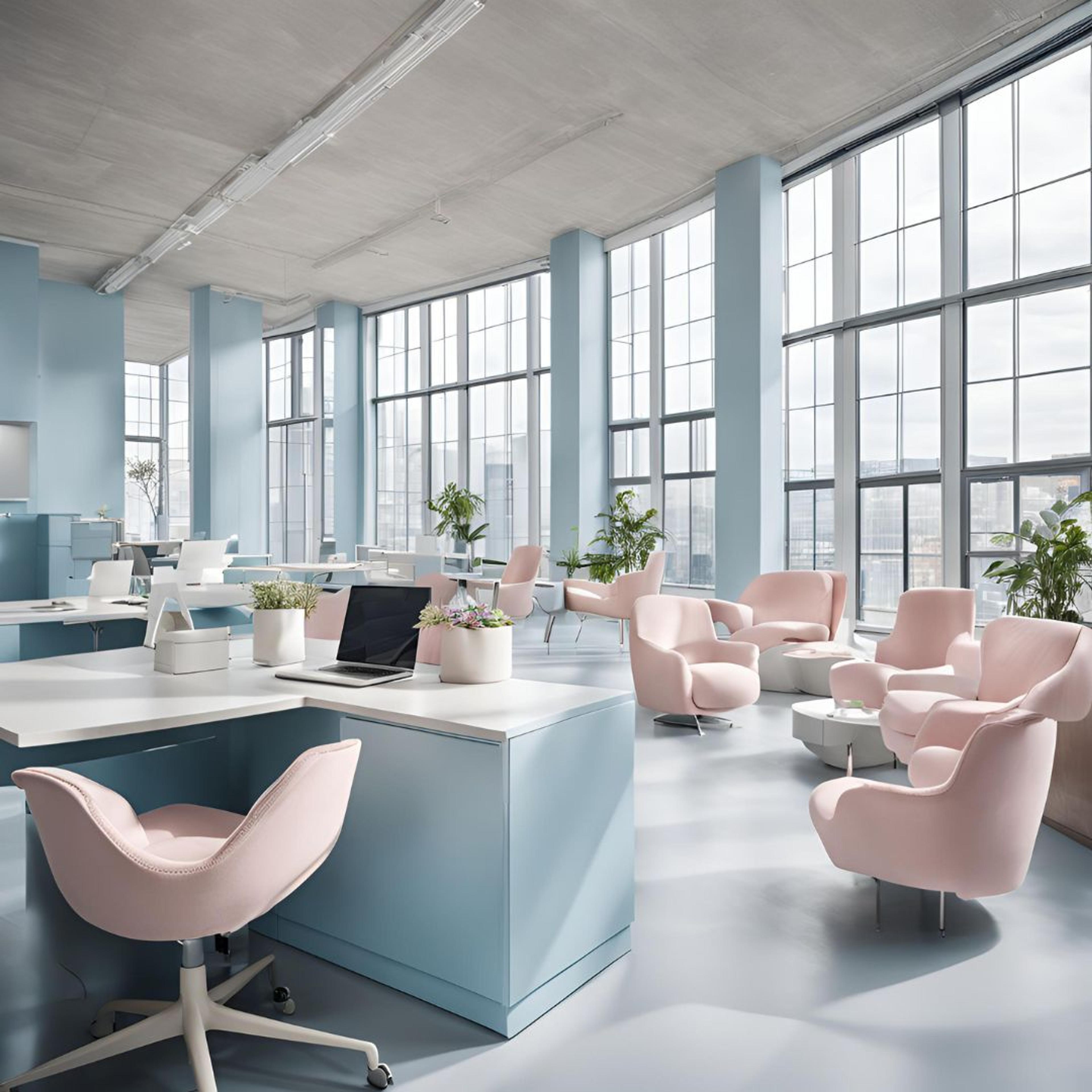 โทนสีเรียบง่าย พาสเทล โต๊ะทำงาน