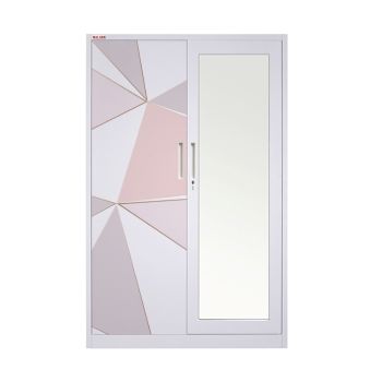 ตู้เสื้อผ้าเหล็ก 2 บานเปิด ลาย PINKY