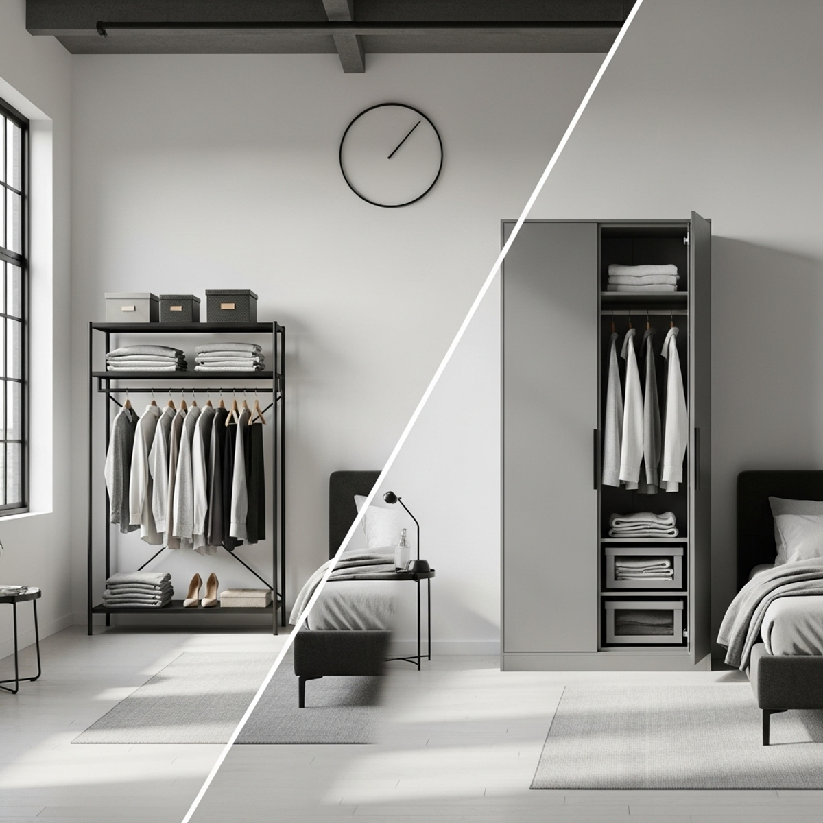 ราวเหล็ก VS ตู้เสื้อผ้าเหล็ก แบบไหนทนทาน ใช้งานได้คุ้มค่ามากกว่ากัน ?