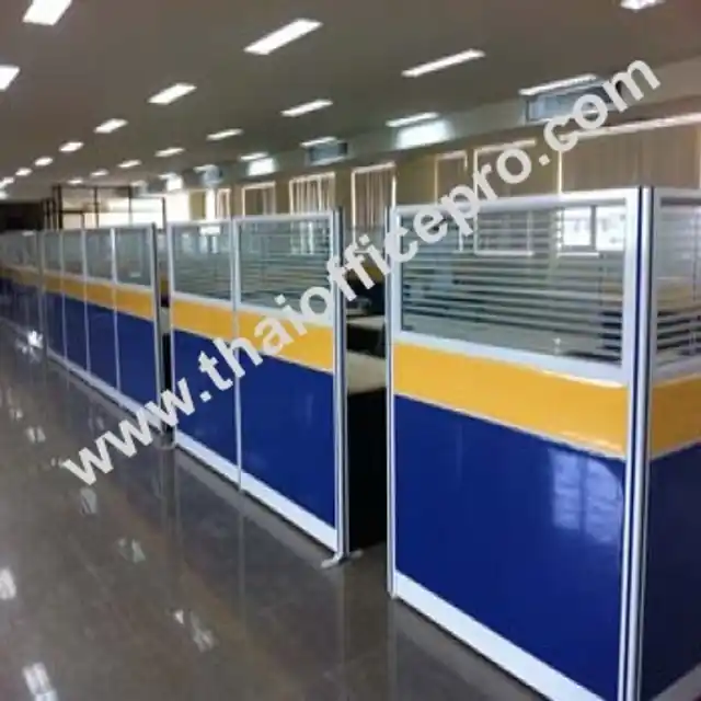 พาร์ทิชั่น ครึ่งกระจกขัดลาย แบบมีกรอบ 2โทน