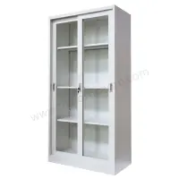 ตู้เอกสารเหล็กบานเลื่อน กระจก 3ฟุต / 85ซม