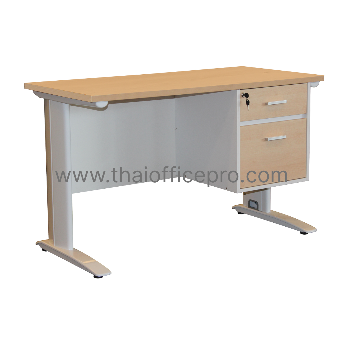 โต๊ะทำงานขาเหล็ก 2 ลิ้นชัก