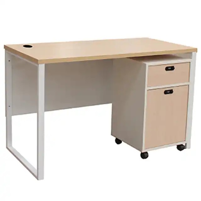 โต๊ะทำงานขาเหล็ก 1.2 ม มีตู้ลิ้นชัก