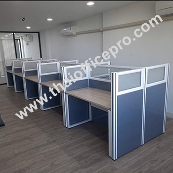 โต๊ะ Call Center พาร์ติชั่น กระจกขัดลายสูง1.2ม เรียงเดี่ยว