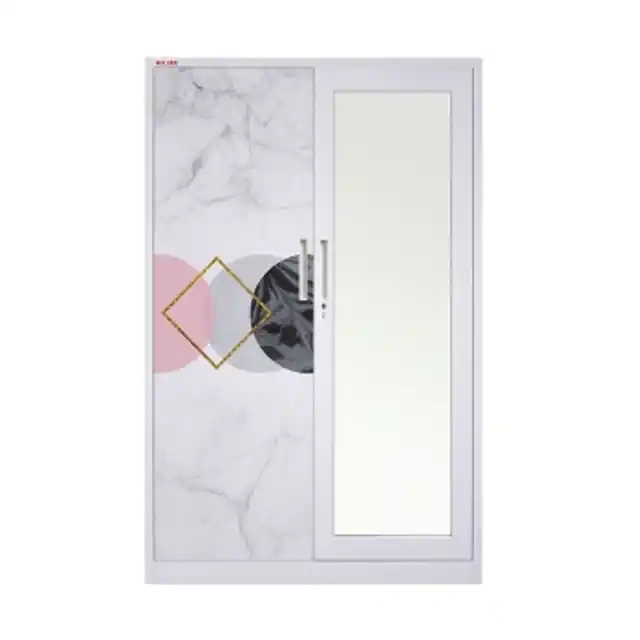 ตู้เสื้อผ้าเหล็ก 2 บานเปิด ลาย CIRCLE