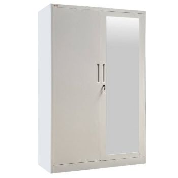  ตู้เสื้อผ้าเหล็ก บานเปิด 2 ประตู รุ่น white