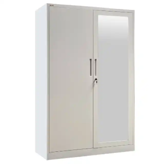 ตู้เสื้อผ้าเหล็ก บานเปิด 2 ประตู รุ่น white