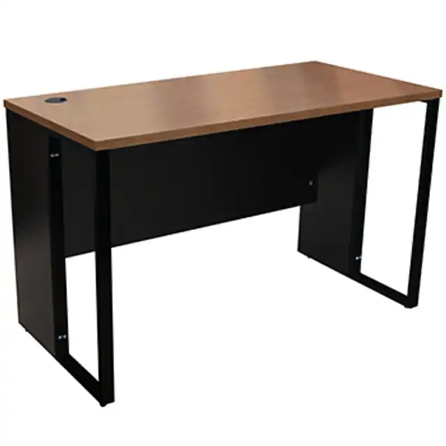 โต๊ะทำงานโล่งขาเหล็ก+ไม้