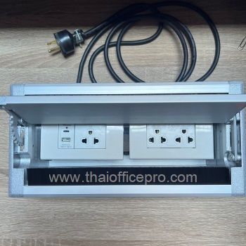 กล่องปลั๊กไฟหน้าโต๊ะ Cable box แบบฝาเปิด2ฝั่ง