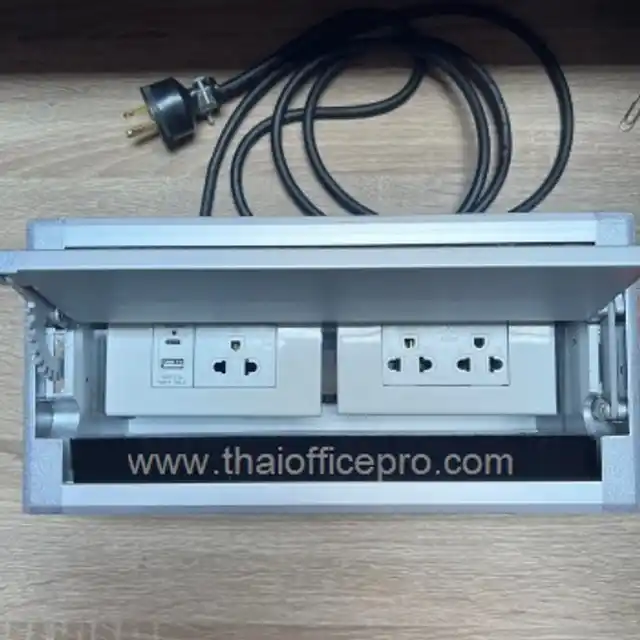 กล่องปลั๊กไฟหน้าโต๊ะ Cable box แบบฝาเปิด2ฝั่ง