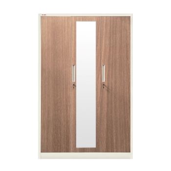 ตู้เสื้อผ้าเหล็ก 3 บานเปิด ลาย WOODY