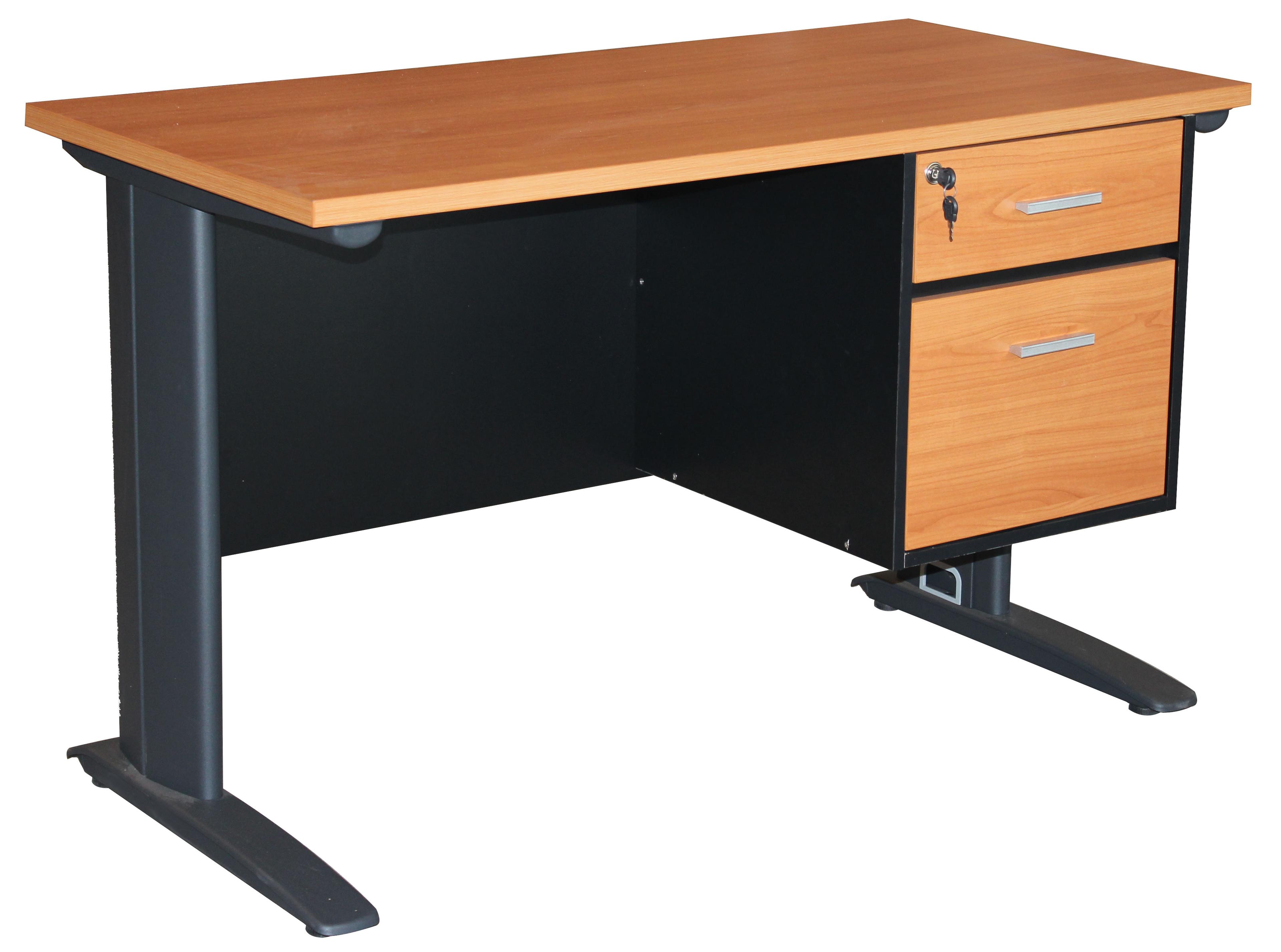  โต๊ะทำงานขาเหล็กพร้อมกับ 2 ลิ้นชัก