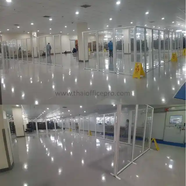 พาร์ทิชั่นกระจกเต็มแผ่น ใส