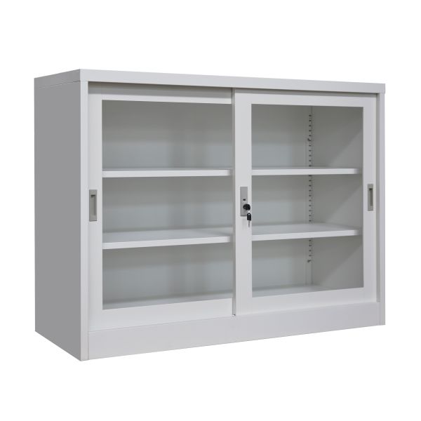 ตู้เอกสารบานเลื่อนกระจก 3ฟุต/4ฟุต/85ซม