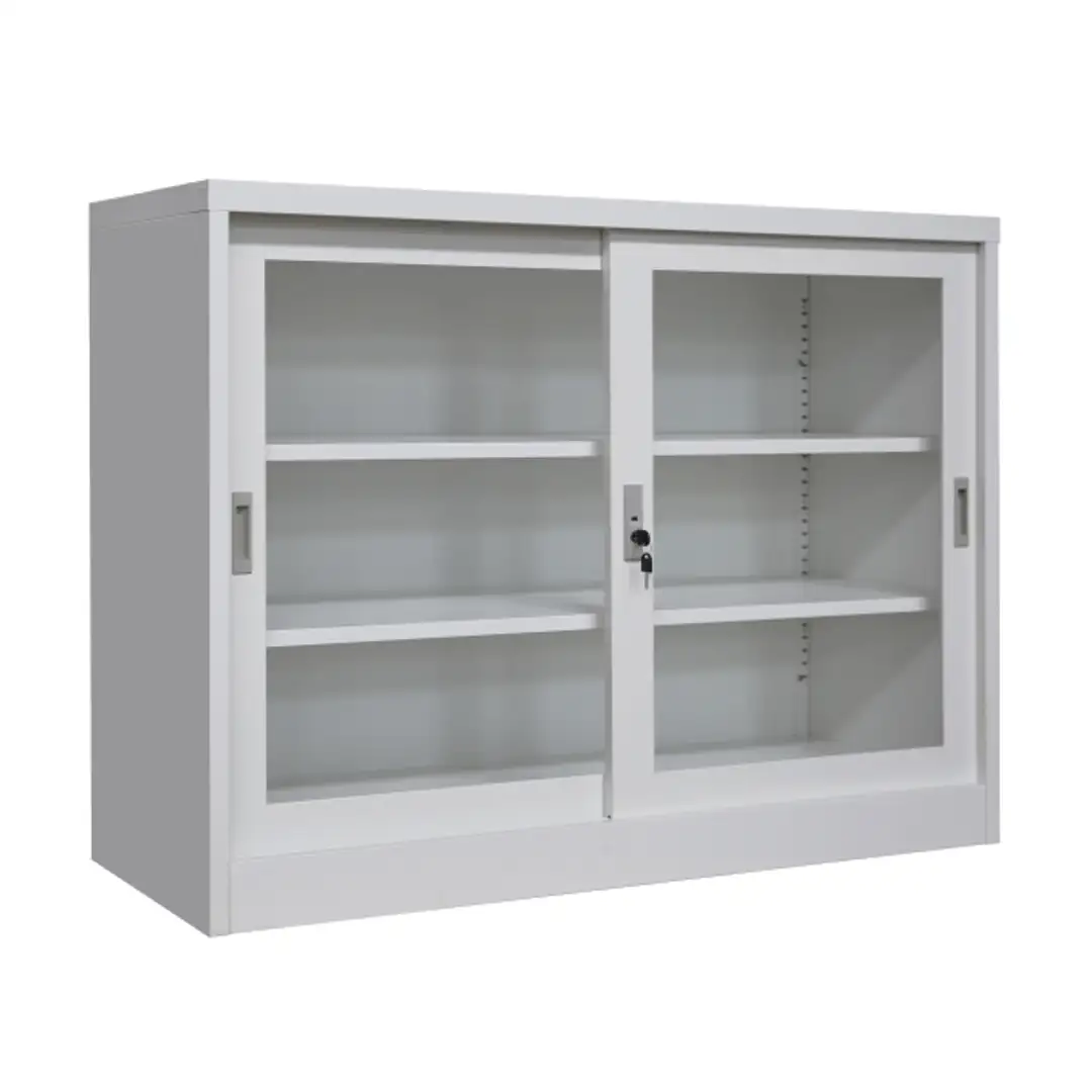 ตู้เอกสารบานเลื่อนกระจก 3ฟุต/4ฟุต/85ซม