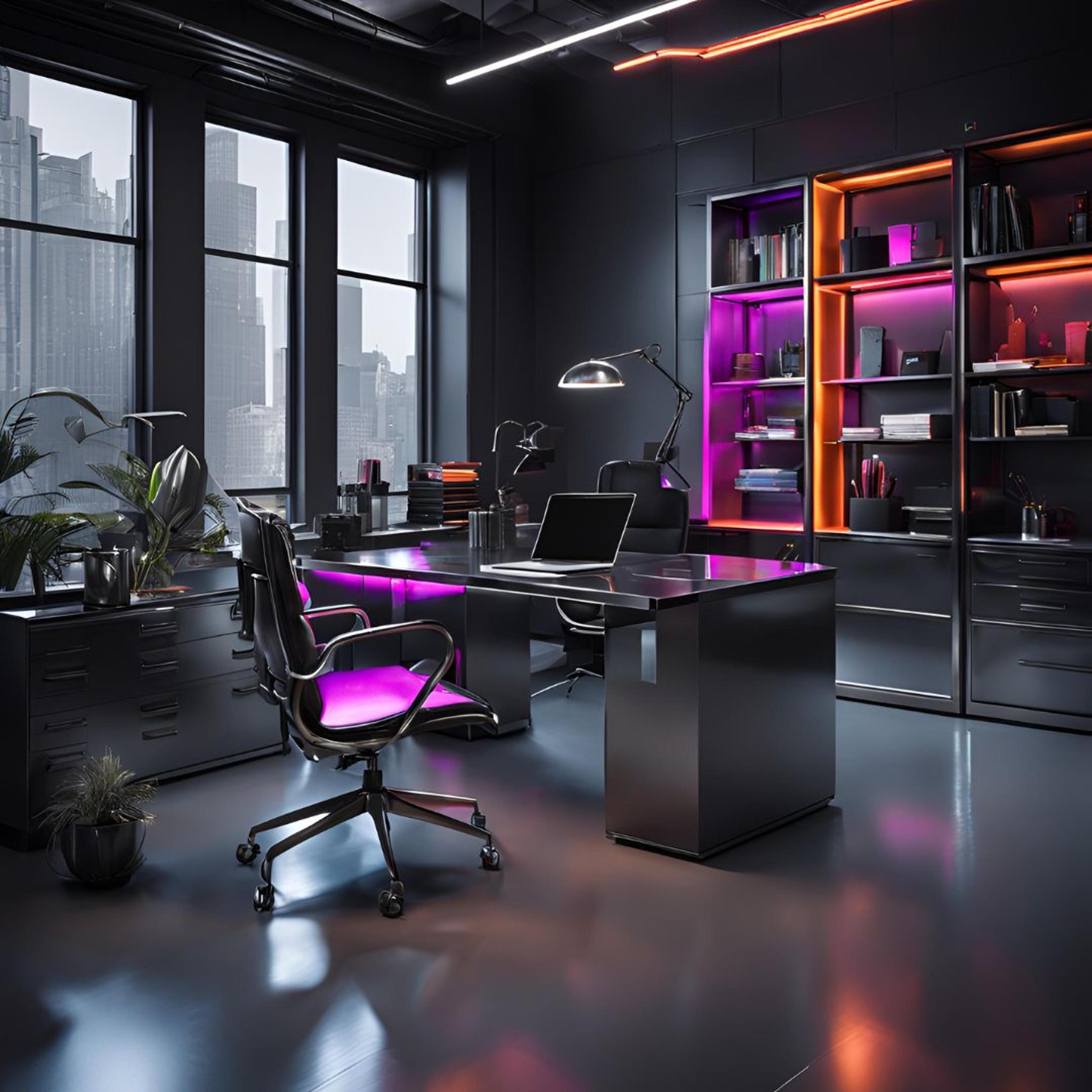 สีเงินสื่อถึงเทคโนโลยี โต๊ะผู้บริหาร