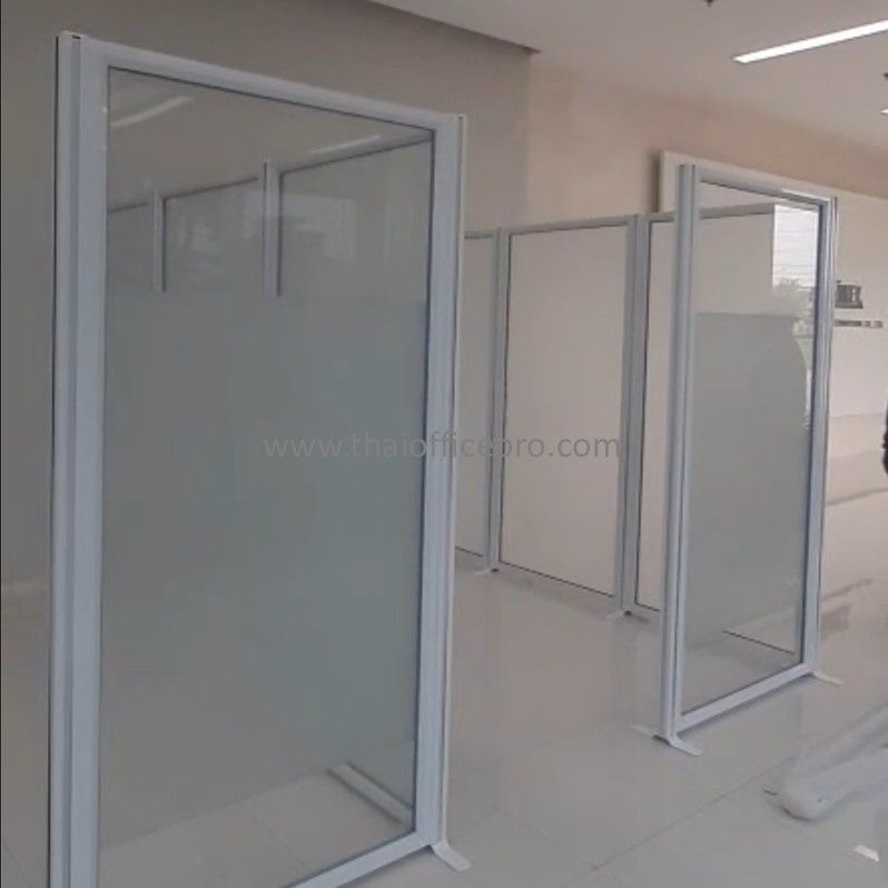 พาร์ทิชั่นกระจกเต็มแผ่น แบบฝ้าหรือขัดลาย