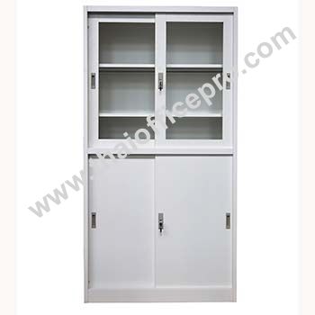 ตู้เหล็ก บานเลื่อน กระจก/ทึบ 3ฟุต / 85ซม