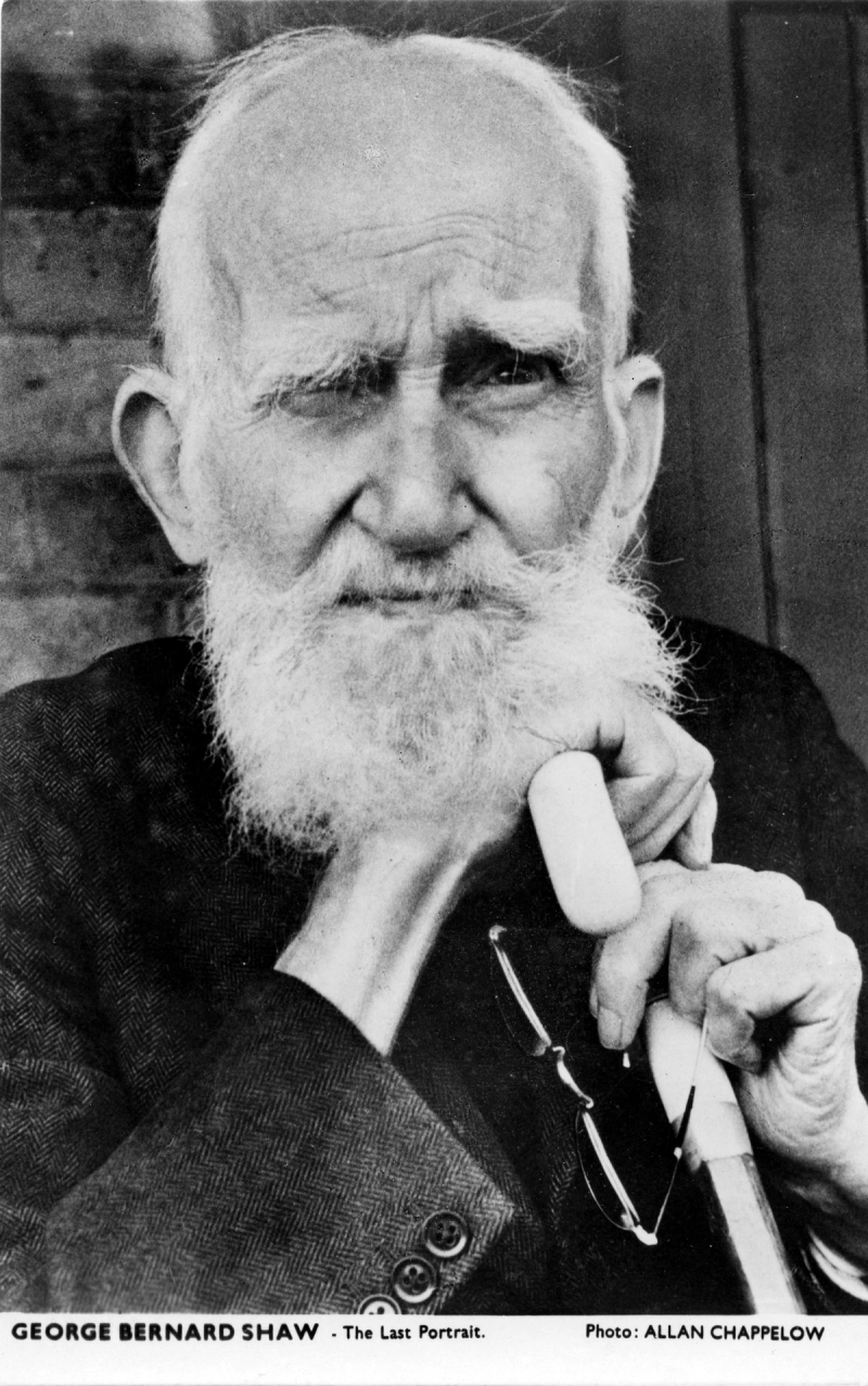 Portrait photograph of the writer, George Bernard Shaw by Alan Chappelow