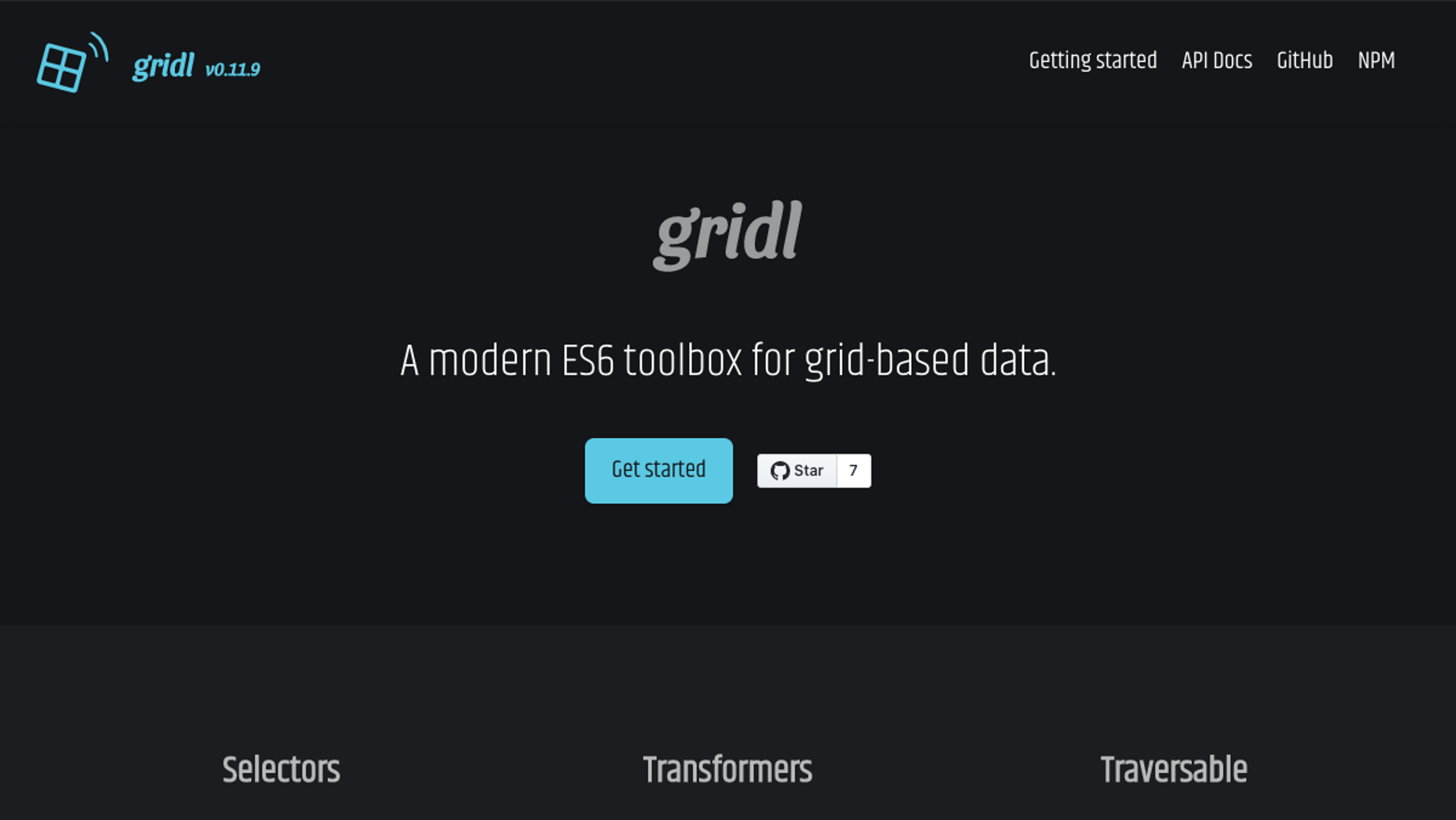 Screenshot of the website gridl.js.org