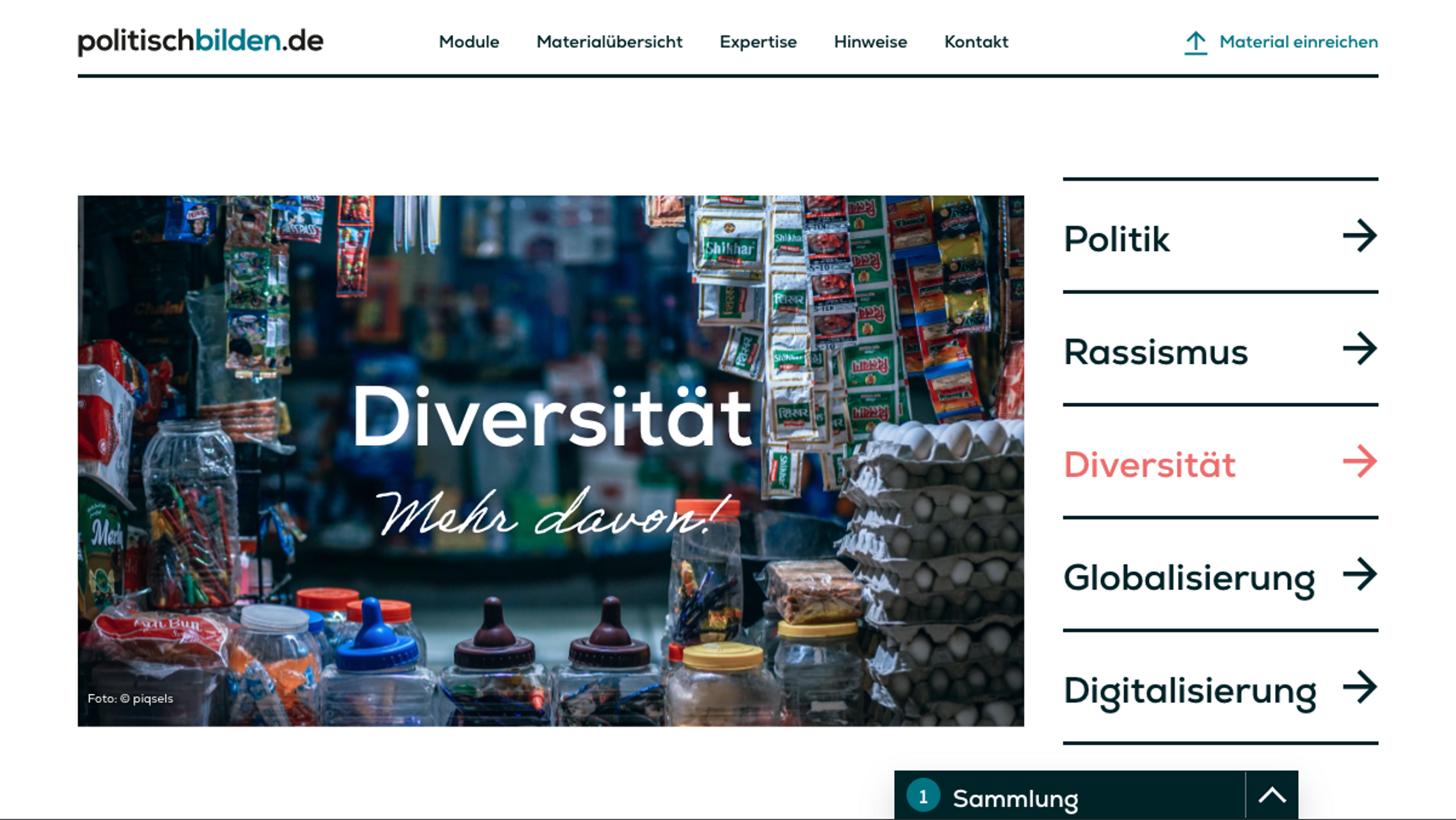 Screenshot of the website politischbilden.de
