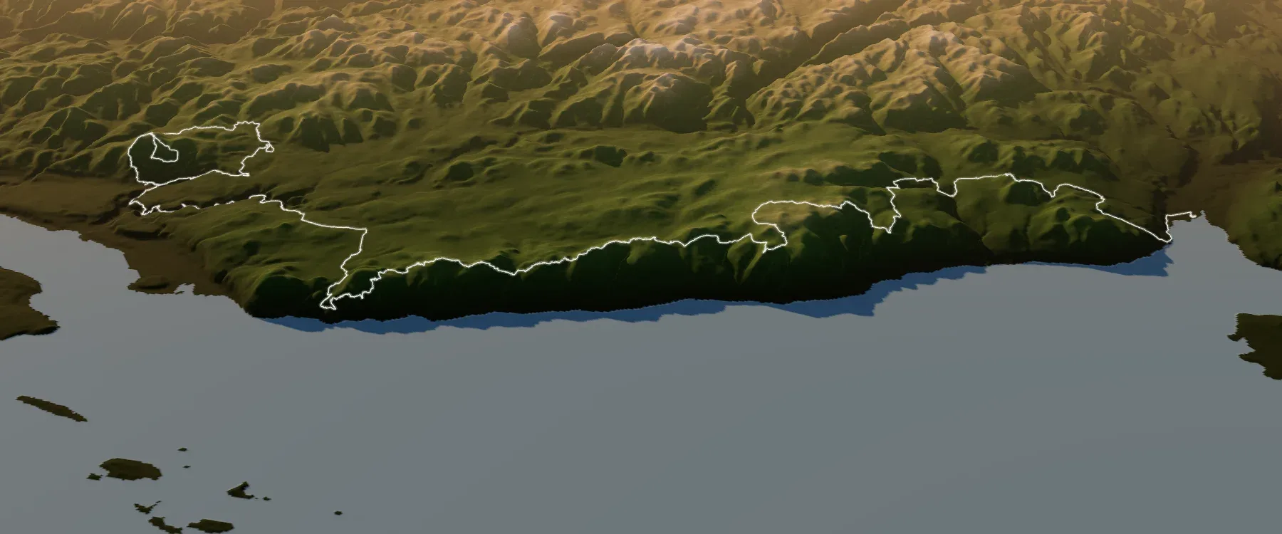 Real relief of the Québec Mega Trail 135 km course, with the official line from start to finish