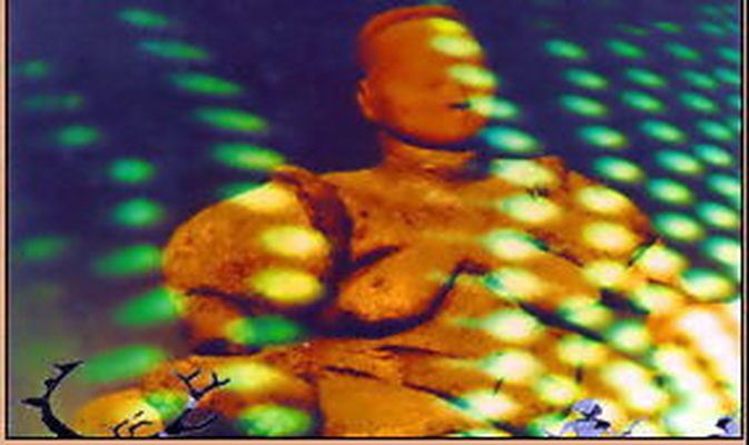 Projektion auf einer sitzenden Figur, Lost Goddess, 1998