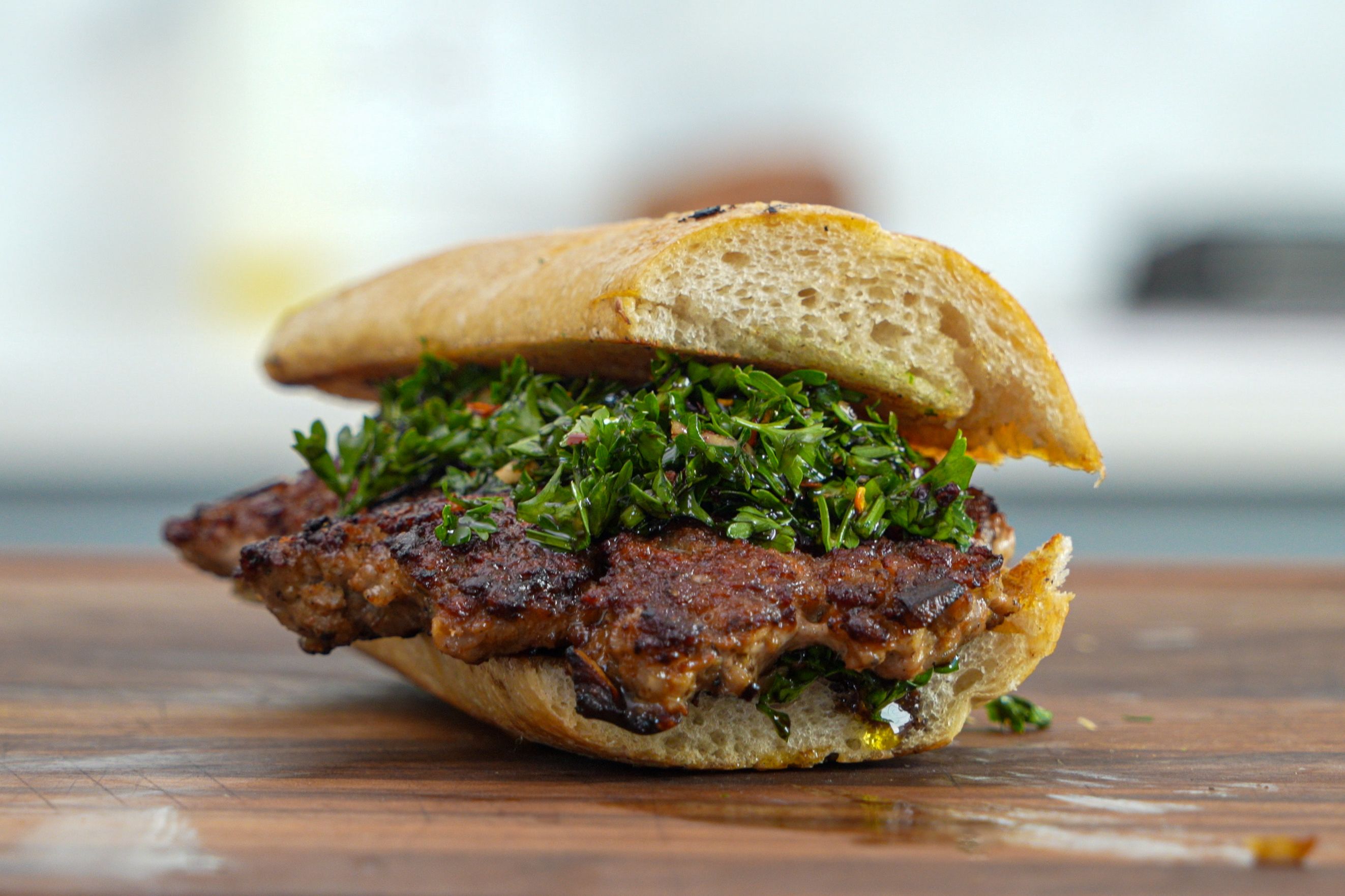 Homemade Chorizo Choripan Sandwich-image
