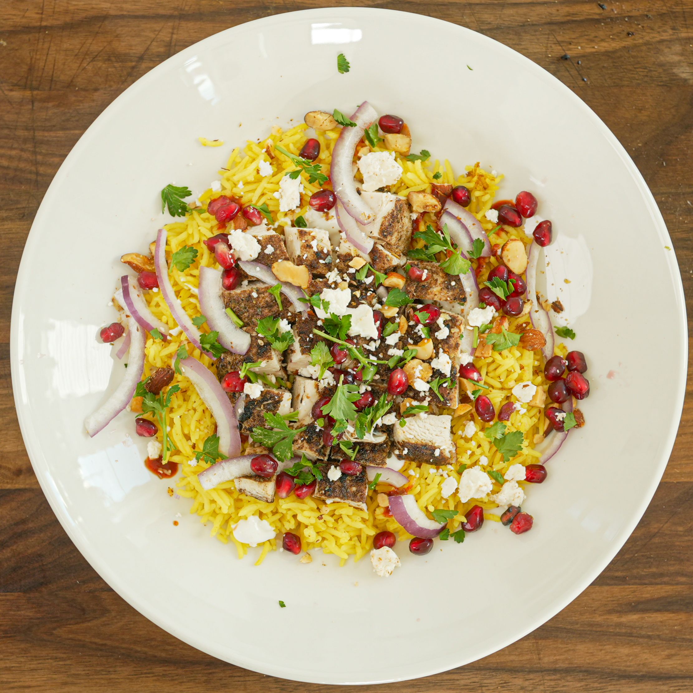 Za'atar Chicken & Rice Bowl with Pomegranate Seeds-image