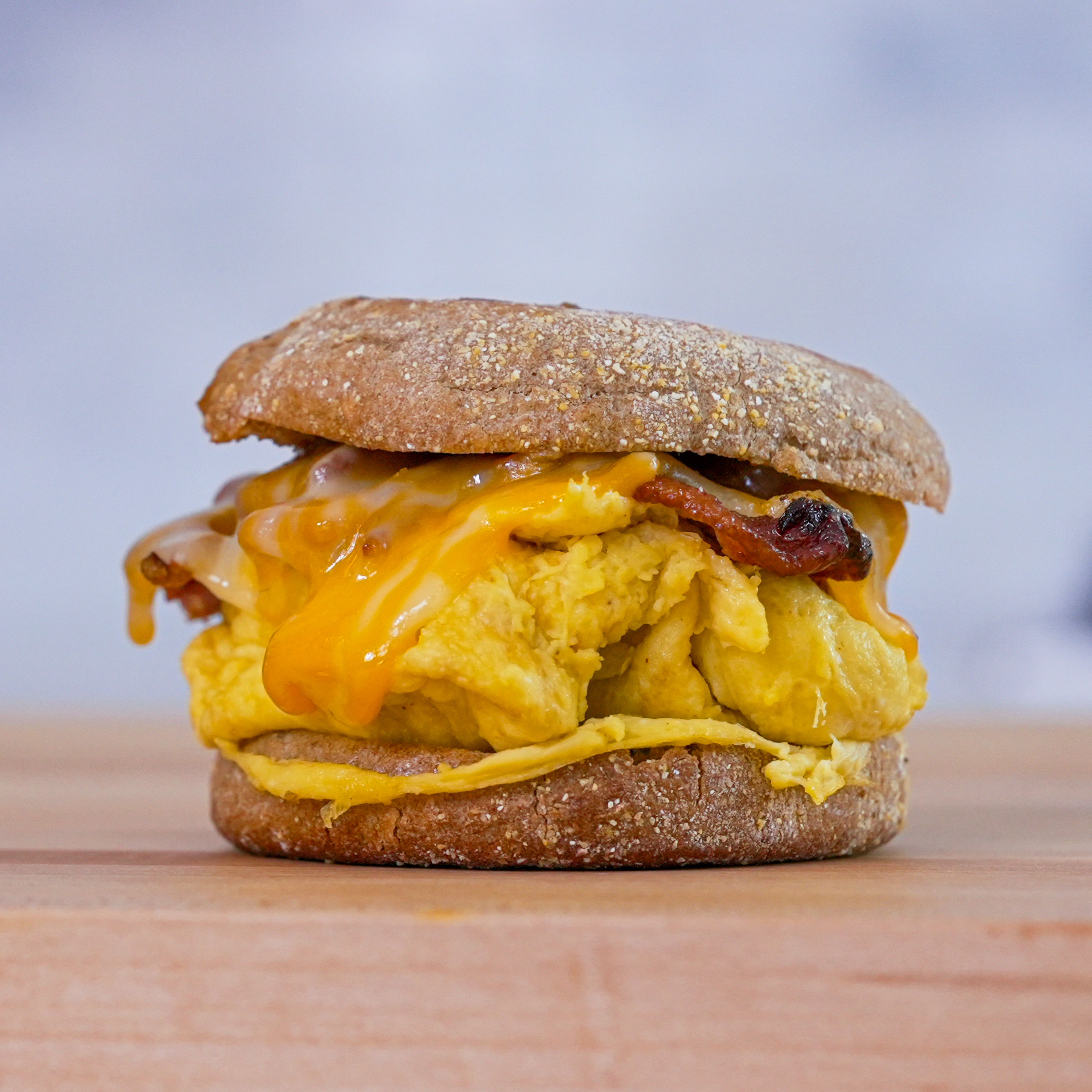 Spicy Egg, Bacon, & Cheese Sandwich | Broil the English muffin & cook bacon | CookWell